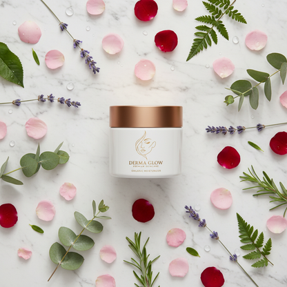 Flat lay with botanical ingredients