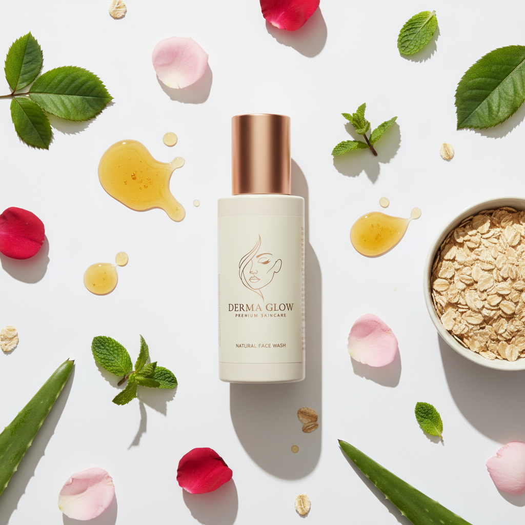 Flat lay with natural ingredients