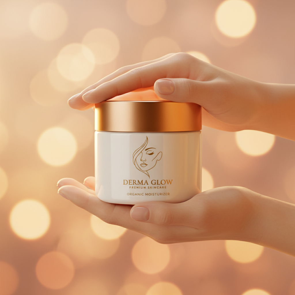 Hands cupping jar with golden lighting