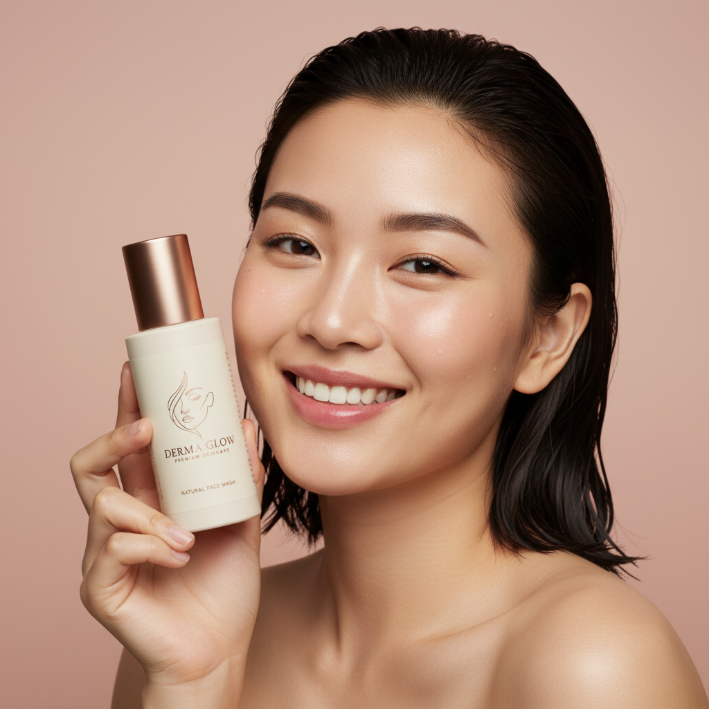 Model with clean glowing skin